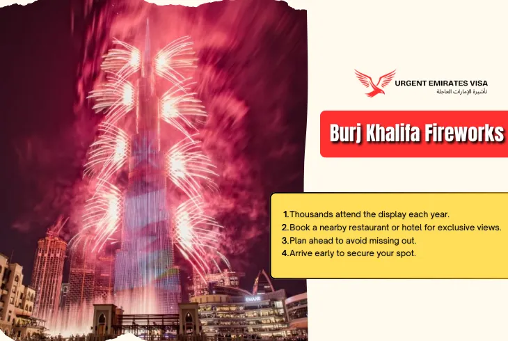 Iconic Burj Khalifa Fireworks on New Year eve